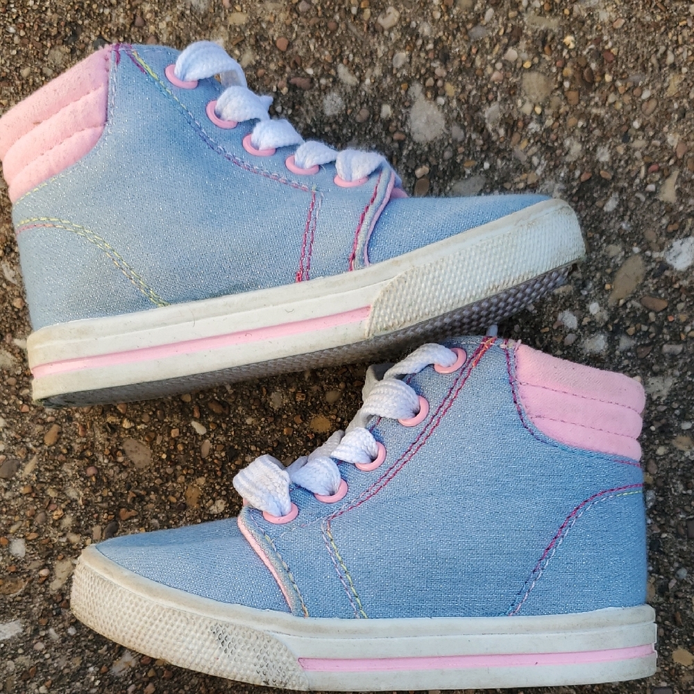 Simple Joys By Carters Cora Blue Pink High Top Baby Sneakers 4